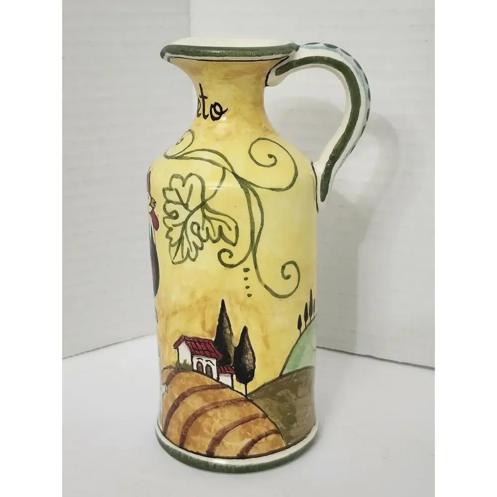 Ceramiche d'Arte Parrini Hand Painted Italian Ceramic Aceto Vinegar Pitcher